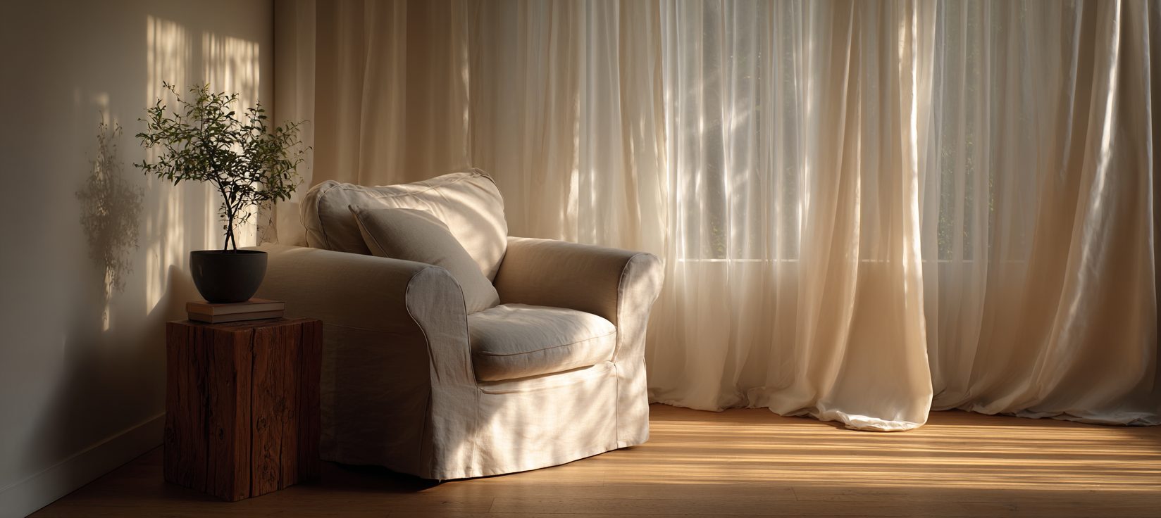 A calm, warmly lit space for individual counselling sessions